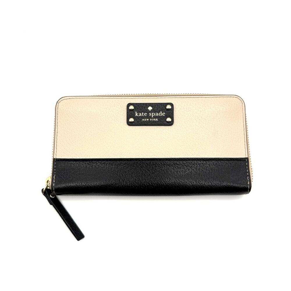 Kate Spade Neda Wellesley Two Tone Pebble/Black Zip Wallet WLRU2547
